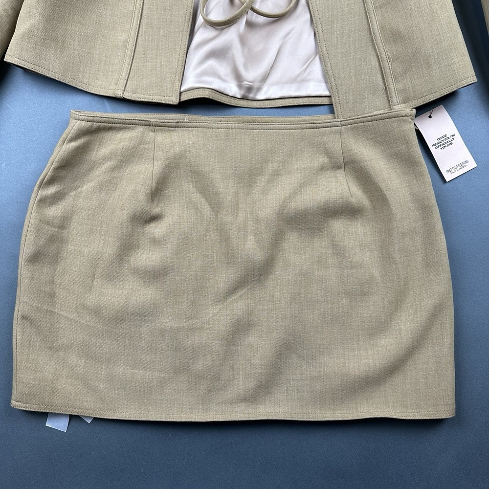 PLT Label Women's Tobacco Tailored Lace Up Corset Size US 8 Blazer Set NWT - Picture 2 of 15